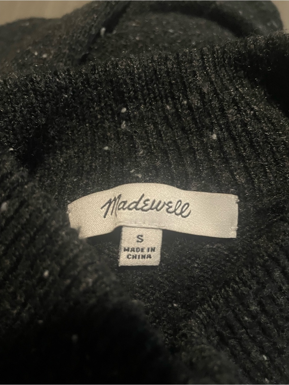Madewell Black Speckled Mock Neck Sweater - Picture 2 of 2